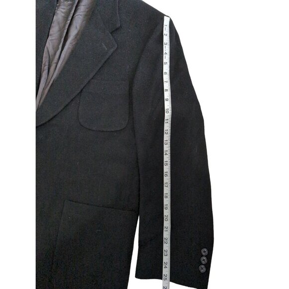 Eddie Bauer Camel Hair Sport Coat Jacket Mens 44L Tall Black 2 Button Blazer - Picture 13 of 13